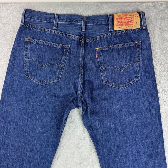 LEVIS 501xx Straight Leg Button Fly Mens Medium Wash Casual Denim Jeans 38x30 - Picture 6 of 9